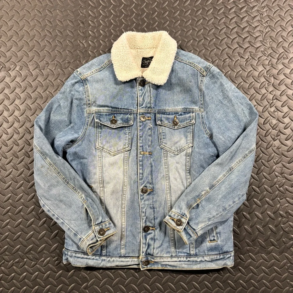Track 23 Sherpa Lined Denim Jacket Men’s Medium Trucker